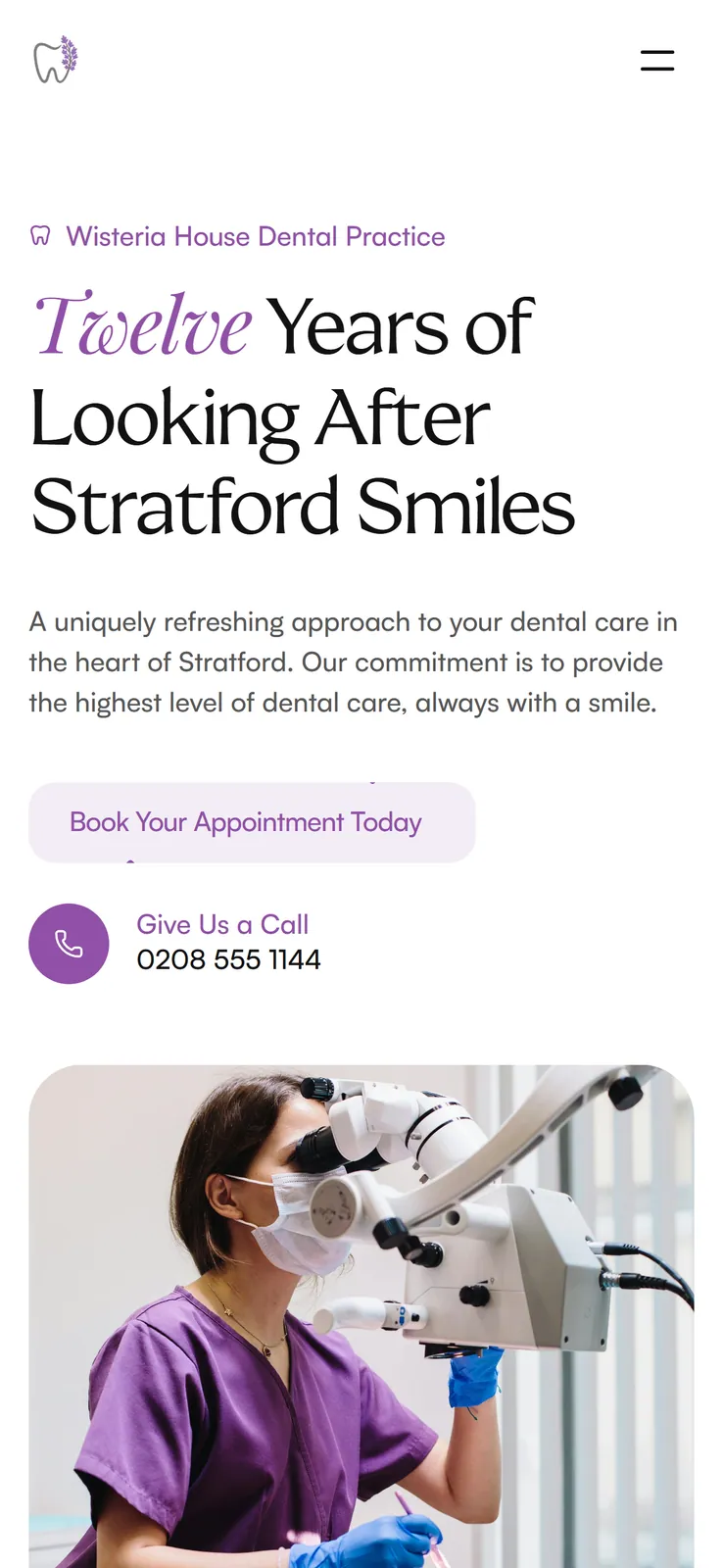 The dental practice concept shown on a mobile phone