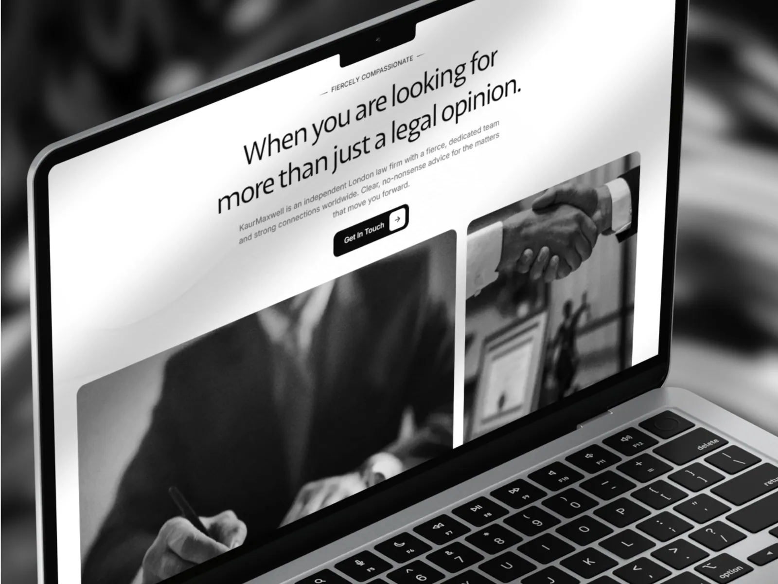 Home page of the law firm concept website