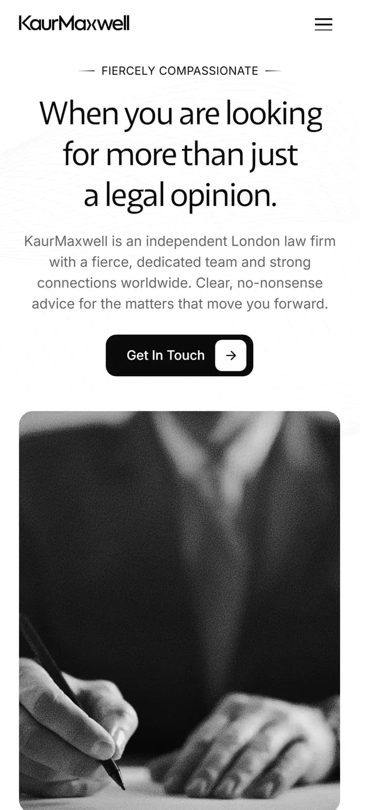 The law firm concept shown on a mobile phone
